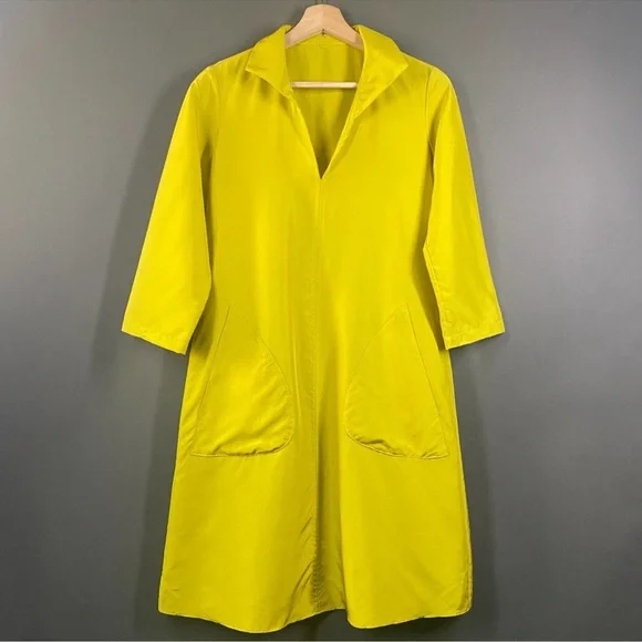 Peter Cohen silk mantle dress acid green - Picture 2 of 6